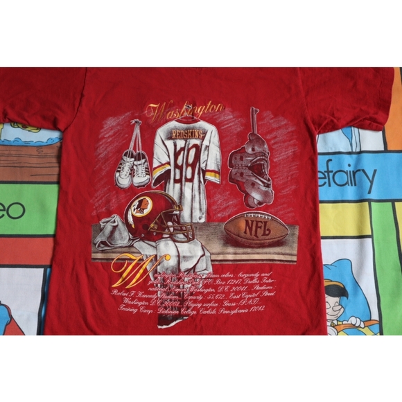 Vintage 90s Washington Redskins NFL Single Stitch Nutmeg Mills Tee Size Small - Picture 7 of 7